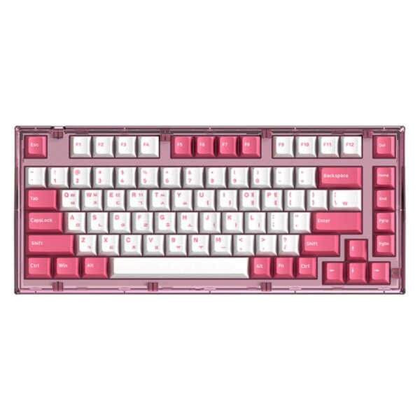 ABKO 유선 기계식 미니키보드 AG75 가스켓 마운트 RGB 축교환 적축 로즈핑크 USB